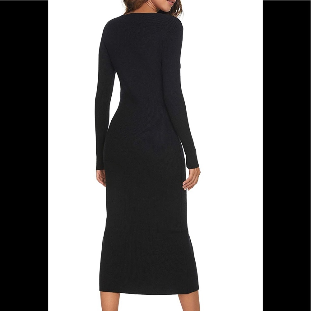 CMZ2005 Bodycon Longsleeve Sweater Dress with slit (PRICE FIRM) - Picture 2 of 10
